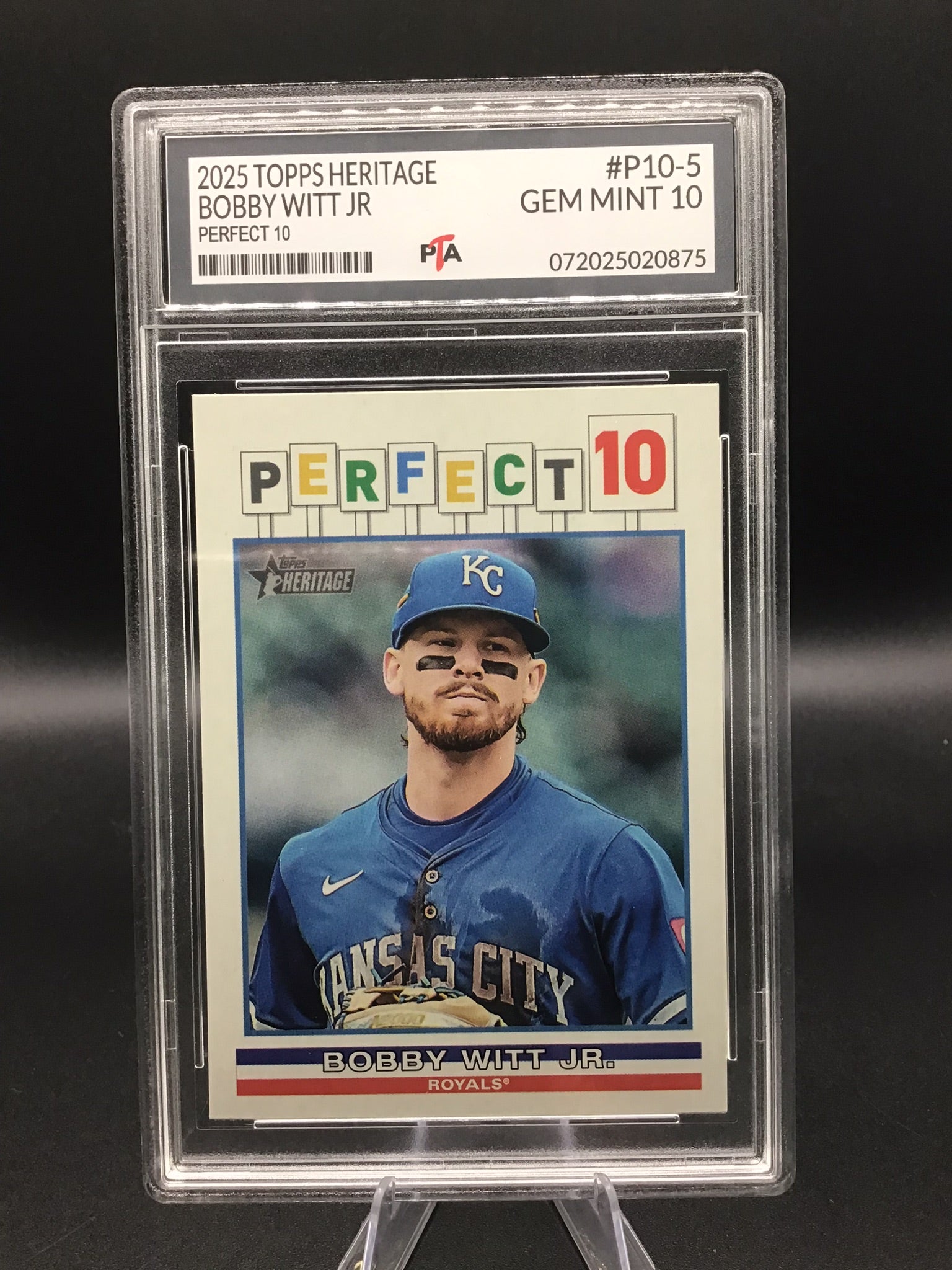 2025 Topps Heritage Bobby Witt Jr "Perfect 10" GEM MINT PTA