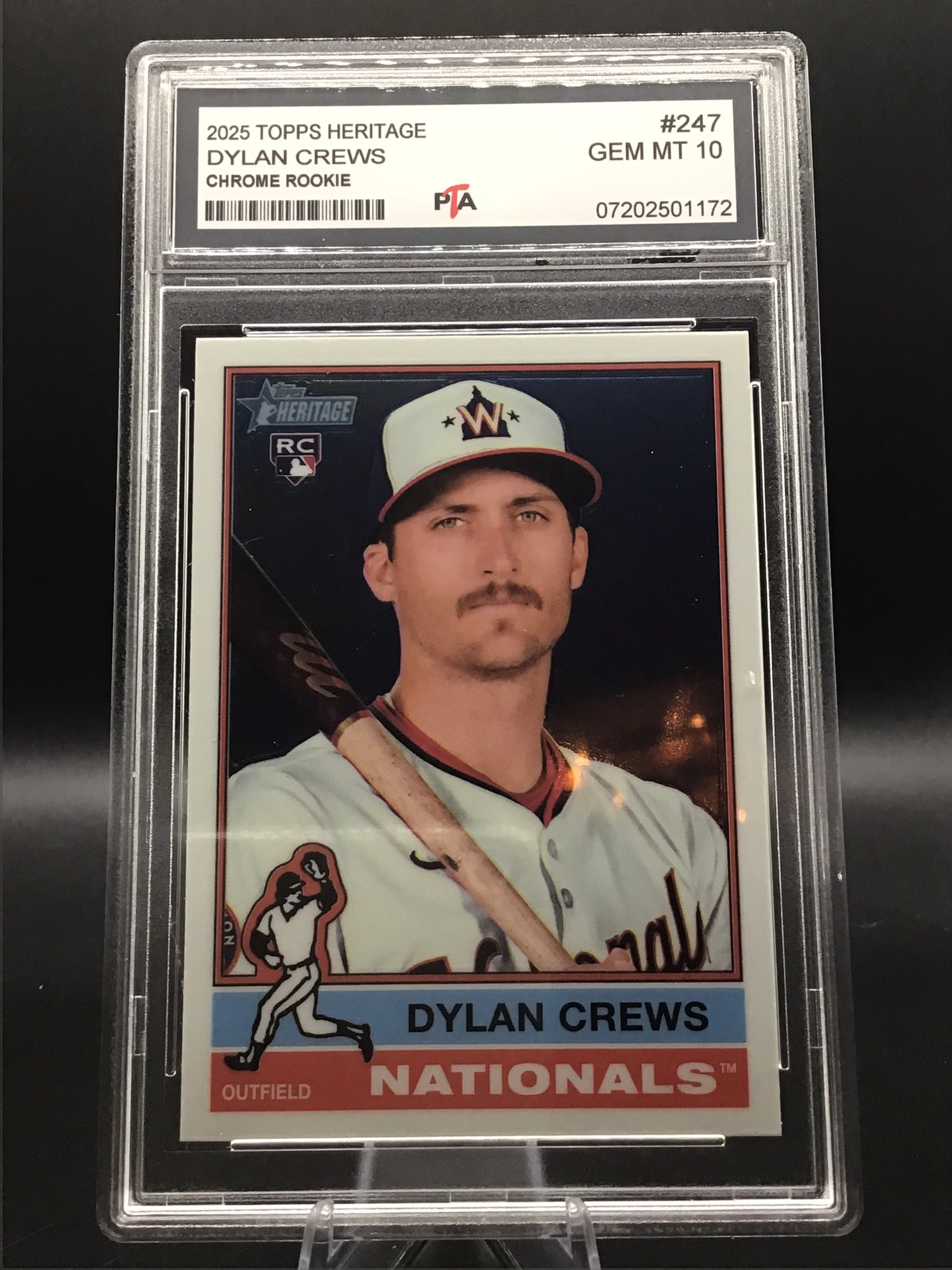 2025 TOPPS Heritage Dylan Crews "Chrome Rookie" GEM MINT 🔥
