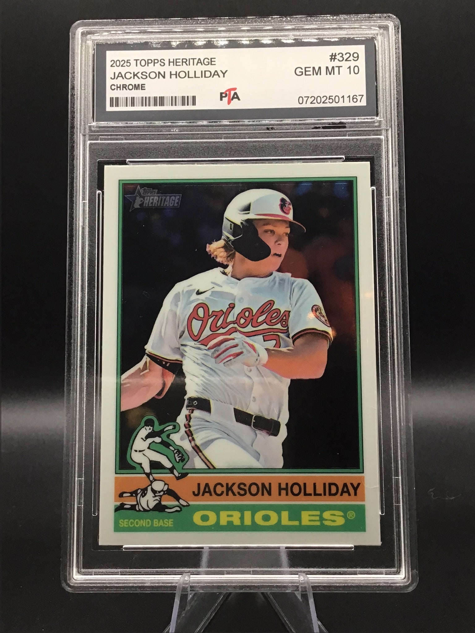 2025 TOPPS Heritage Jackson Holliday "Chrome" GEM MINT 🔥