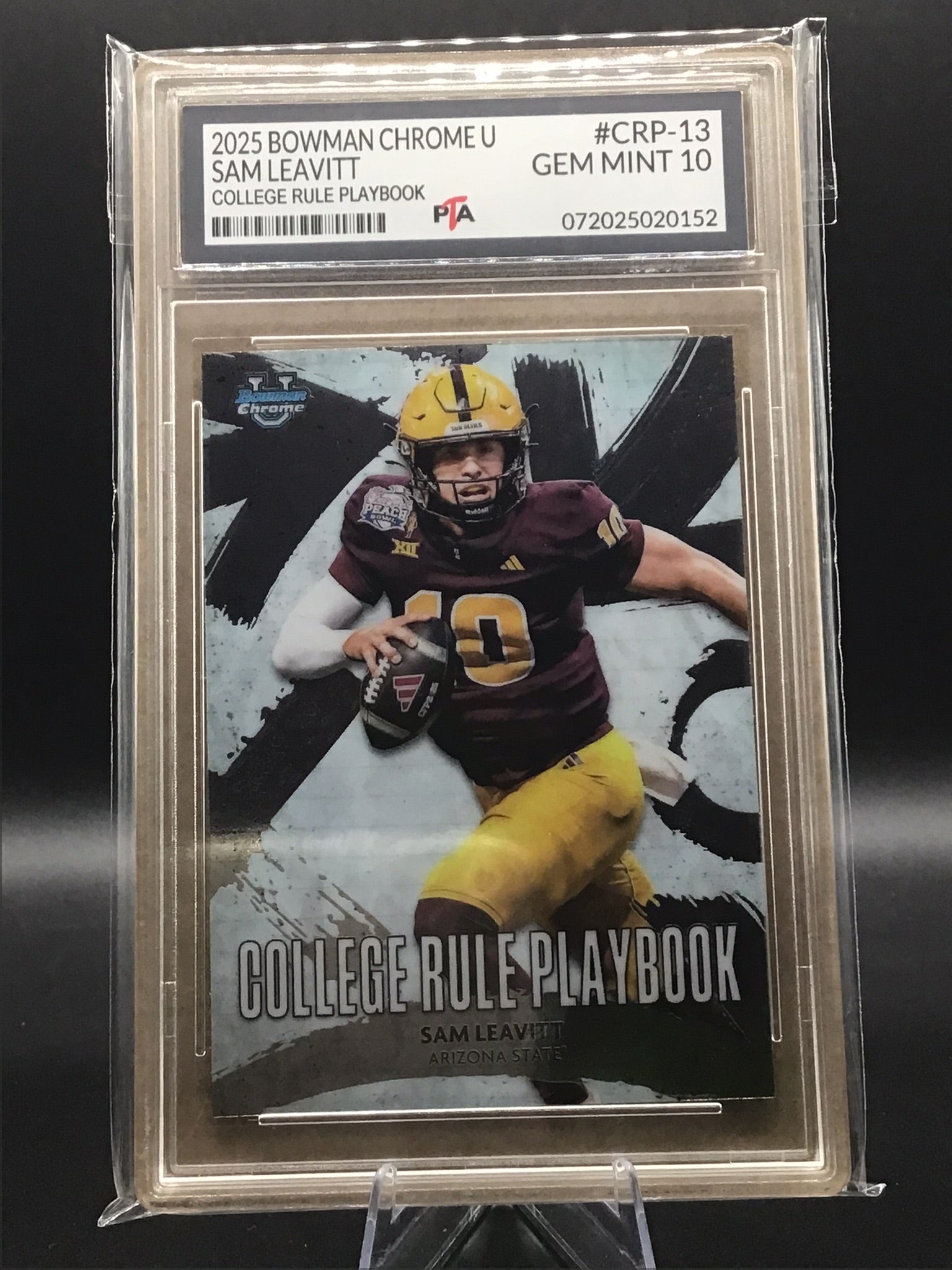 2025 Bowman Chrome U Sam Leavitt "College Rule Playbook" GEM MINT PTA 🔥