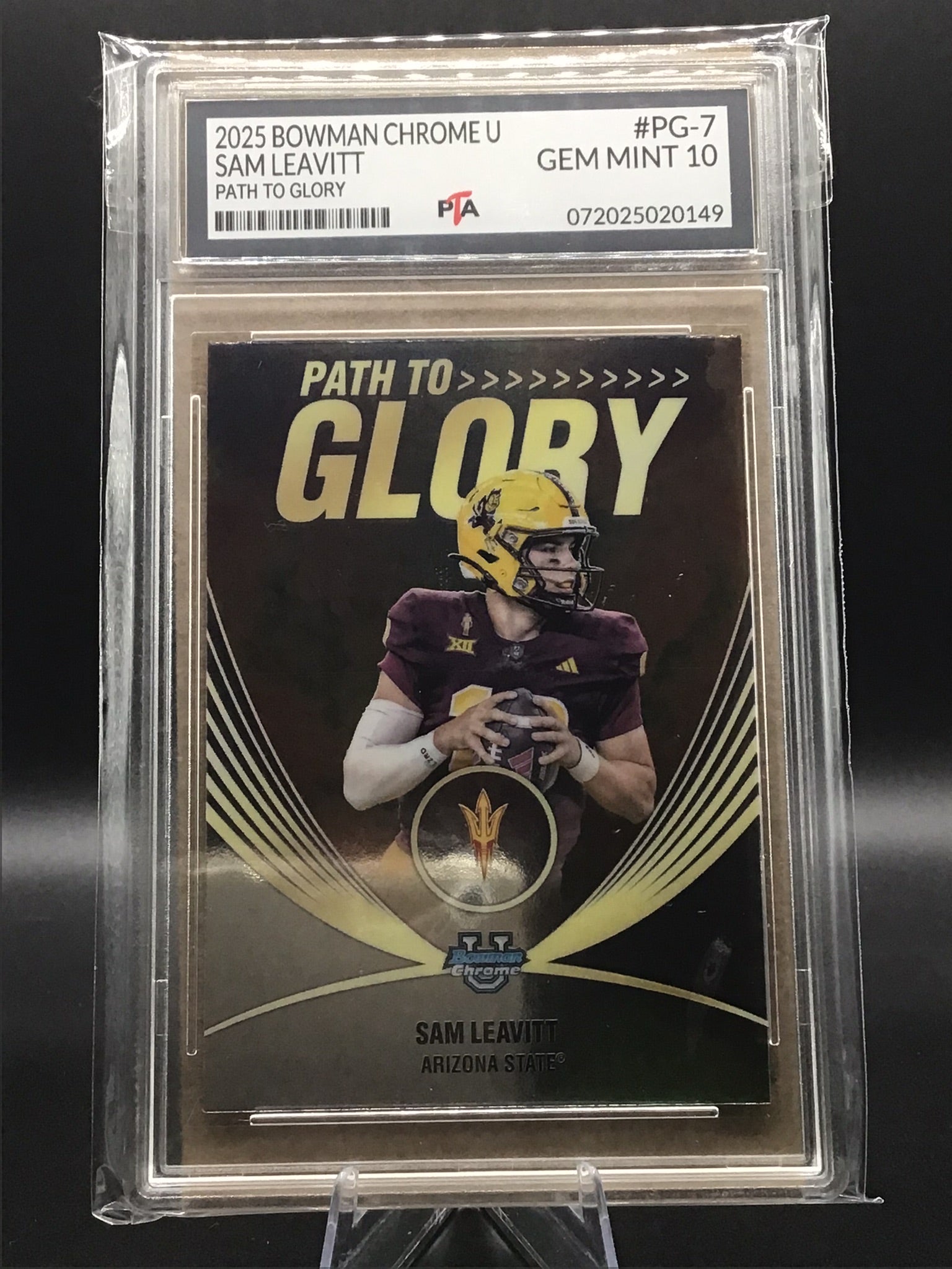 2025 Bowman Chrome U Sam Leavitt "Path To Glory" GEM MINT PTA 🔥