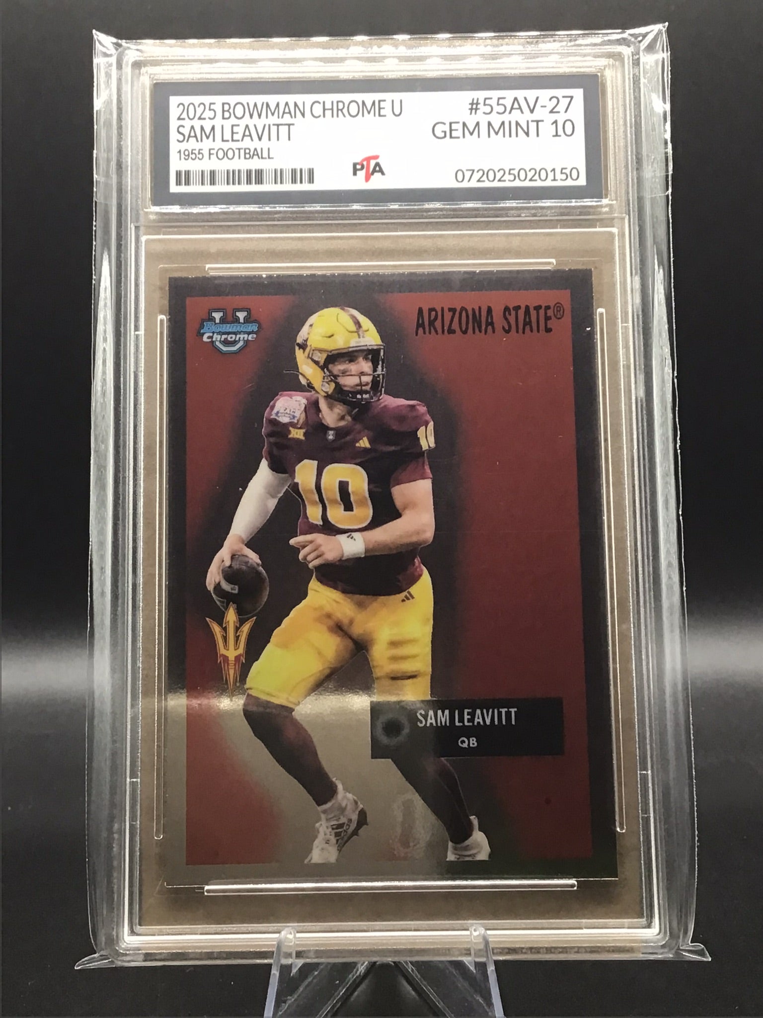 2025 Bowman Chrome U Sam Leavitt "1955 Football" GEM MINT PTA 🔥