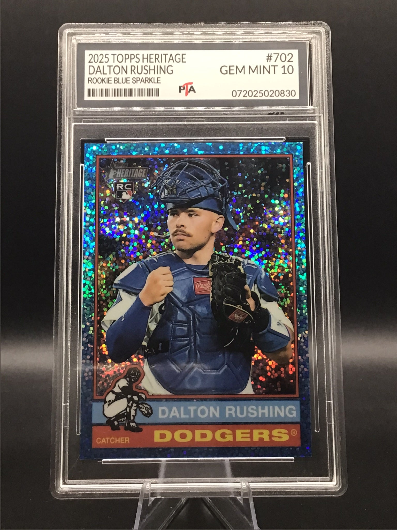 2025 Topps Heritage Dalton Rushing "Rookie Blue Sparkle" GEM MINT 🔥