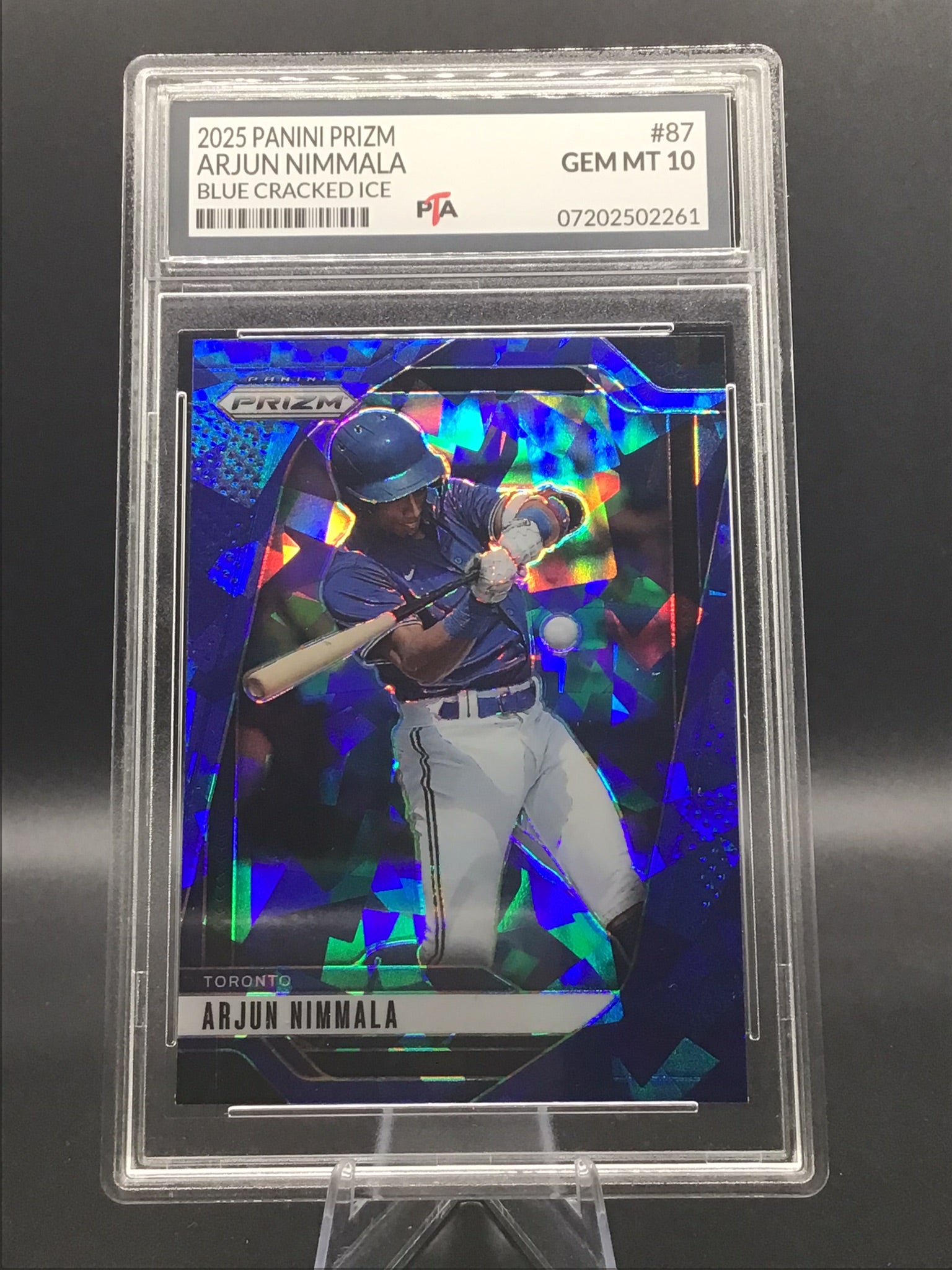 2025 Panini Prizm Arjun Nimmala "Blue Cracked Ice" GEM MINT 🔥