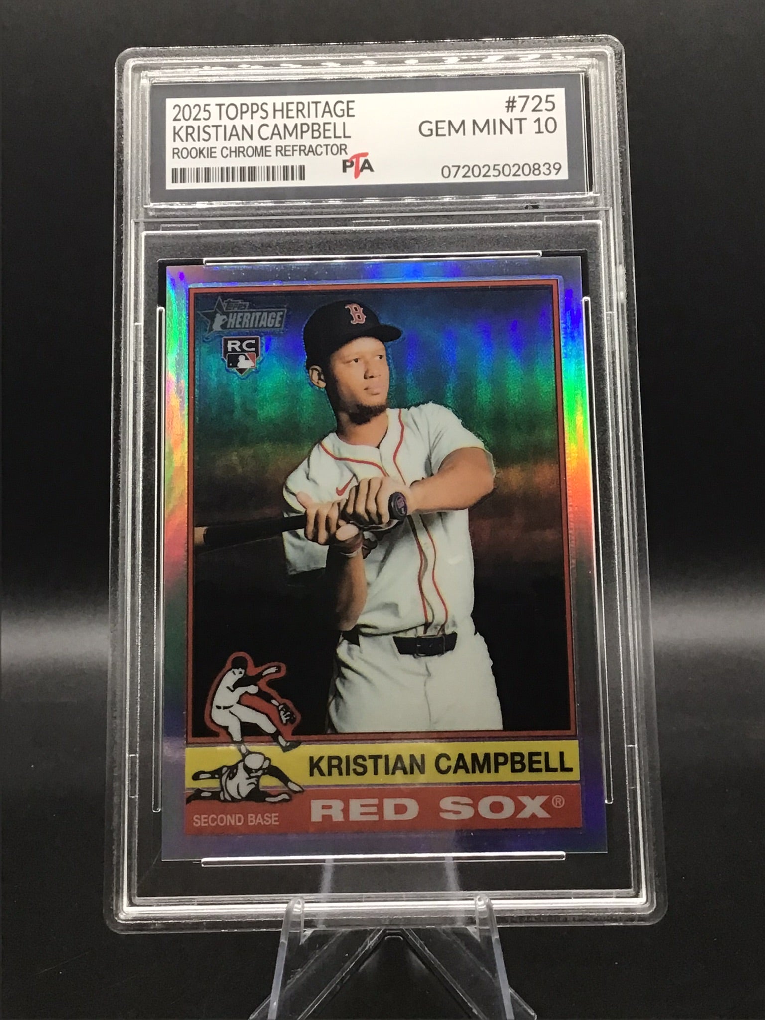 2025 TOPPS Heritage Kristian Campbell "Rookie Chrome Refractor" GEM MINT 🔥
