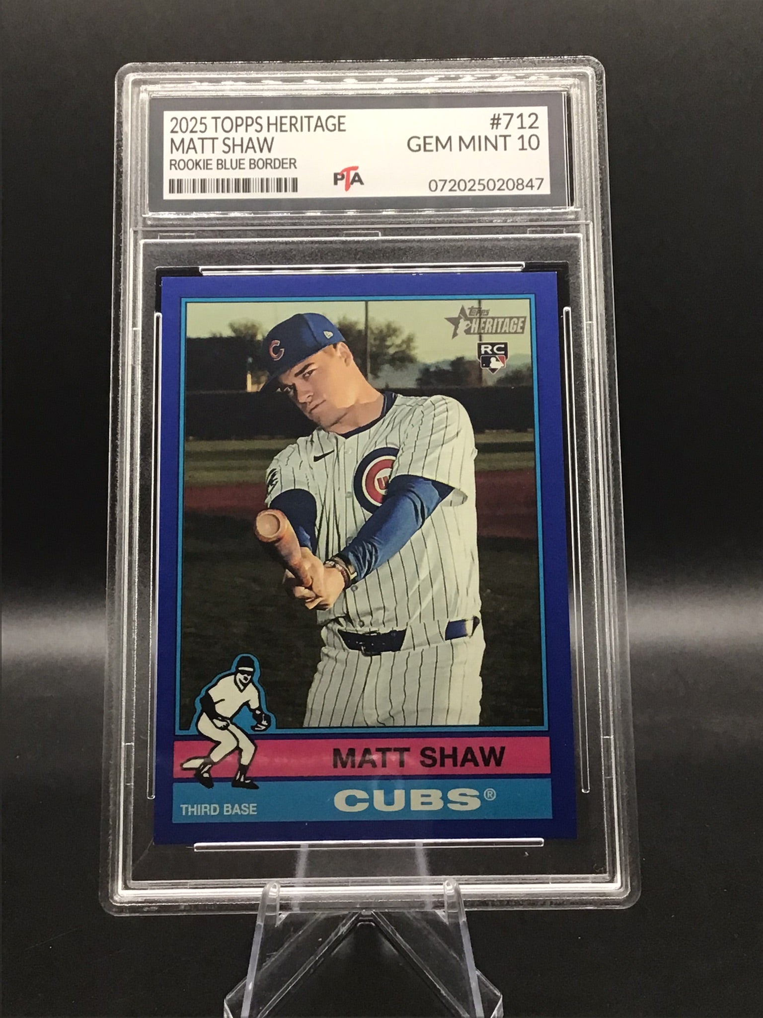 2025 TOPPS Heritage Matt Shaw "Rookie Blue Border" GEM MINT 🔥