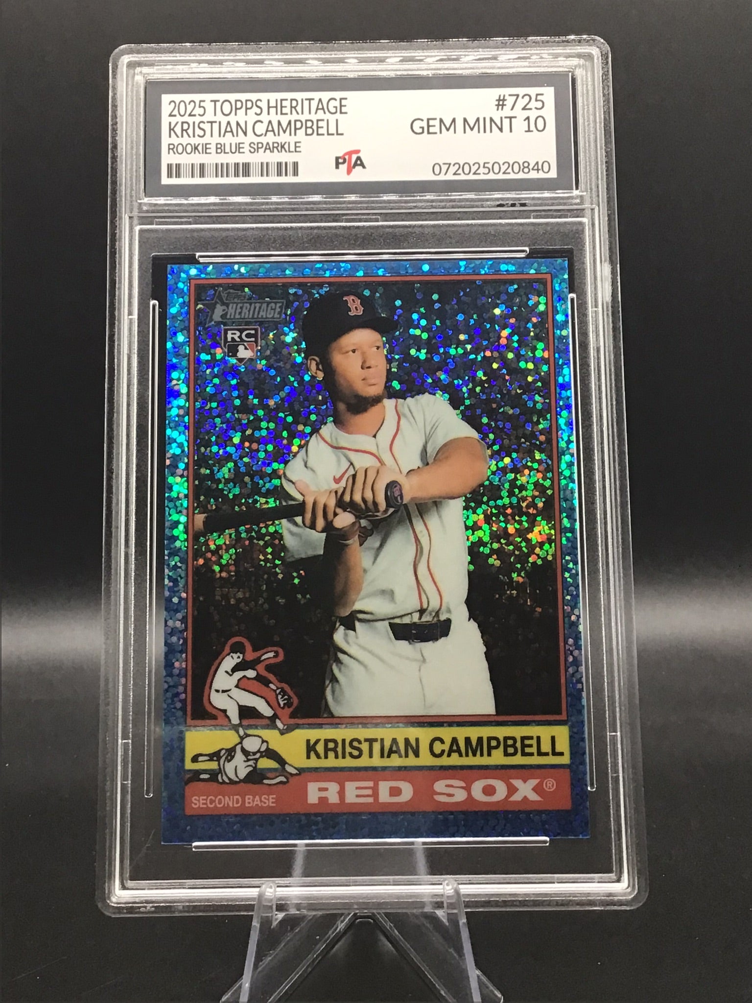 2025 TOPPS Heritage Kristian Campbell "Rookie Blue Sparkle" GEM MINT 🔥