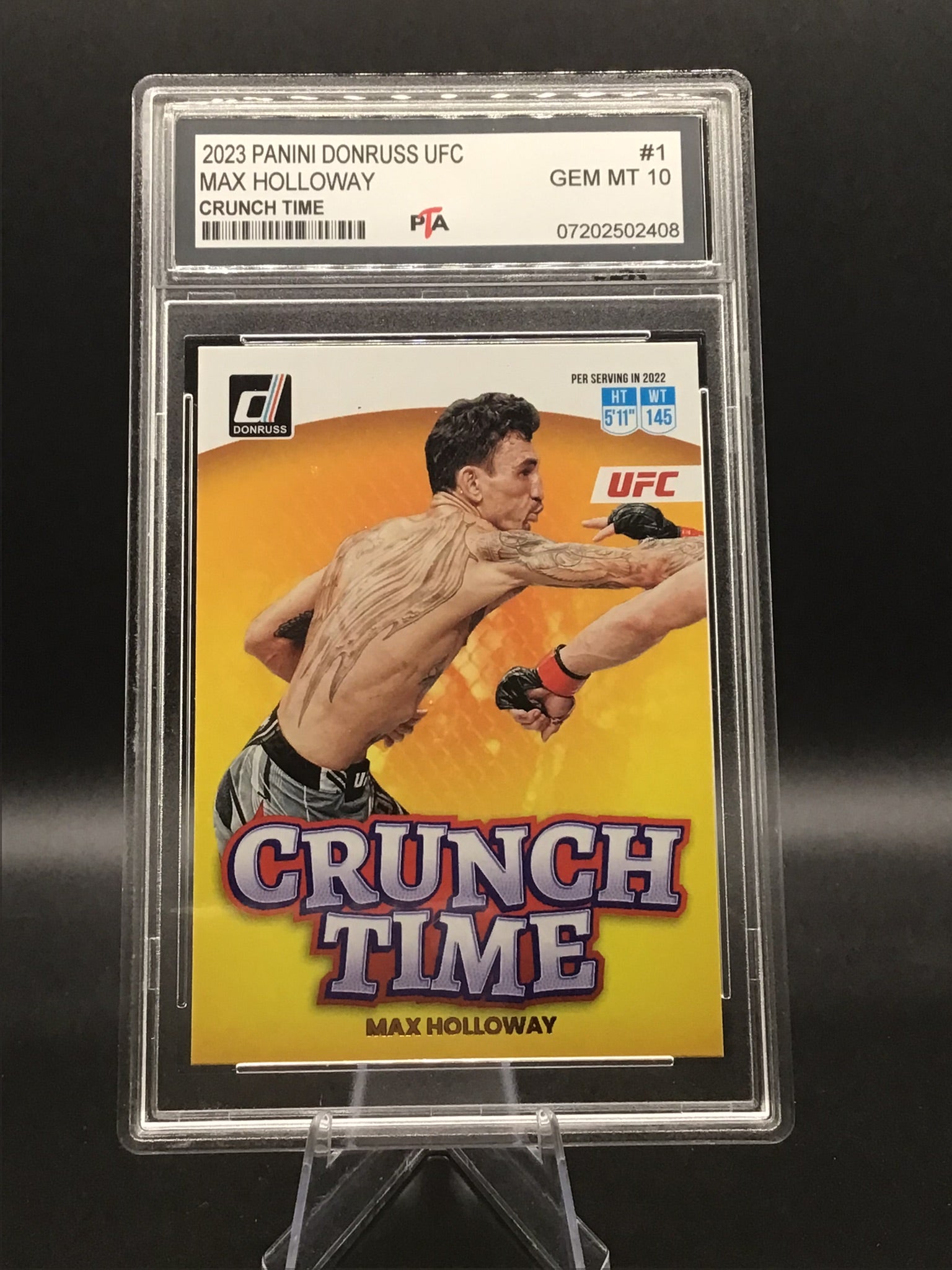 2023 Panini Donruss UFC Max Holloway "Crunch Time" GEM MINT 🔥