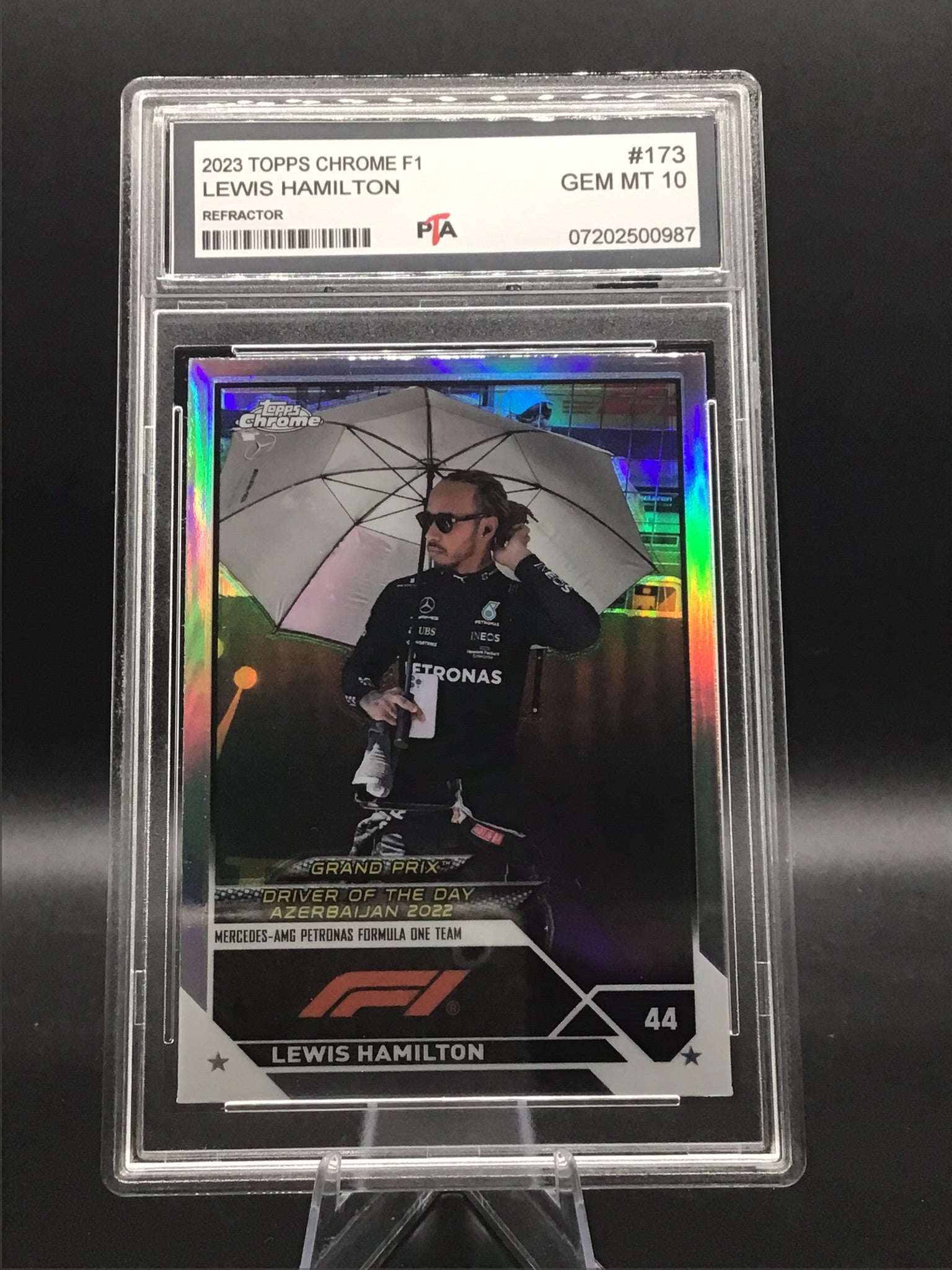 2023 TOPPS F1 Chrome Lewis Hamilton "Refractor" GEM MINT 🔥