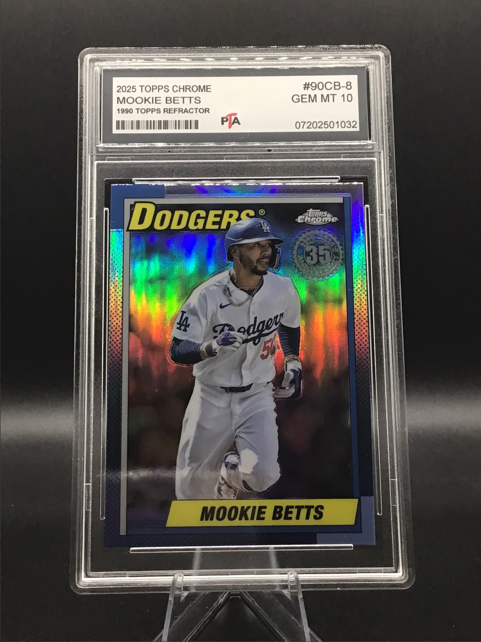 2025 TOPPS Chrome Mookie Betts "1990 Topps Refractor" GEM MINT 🔥