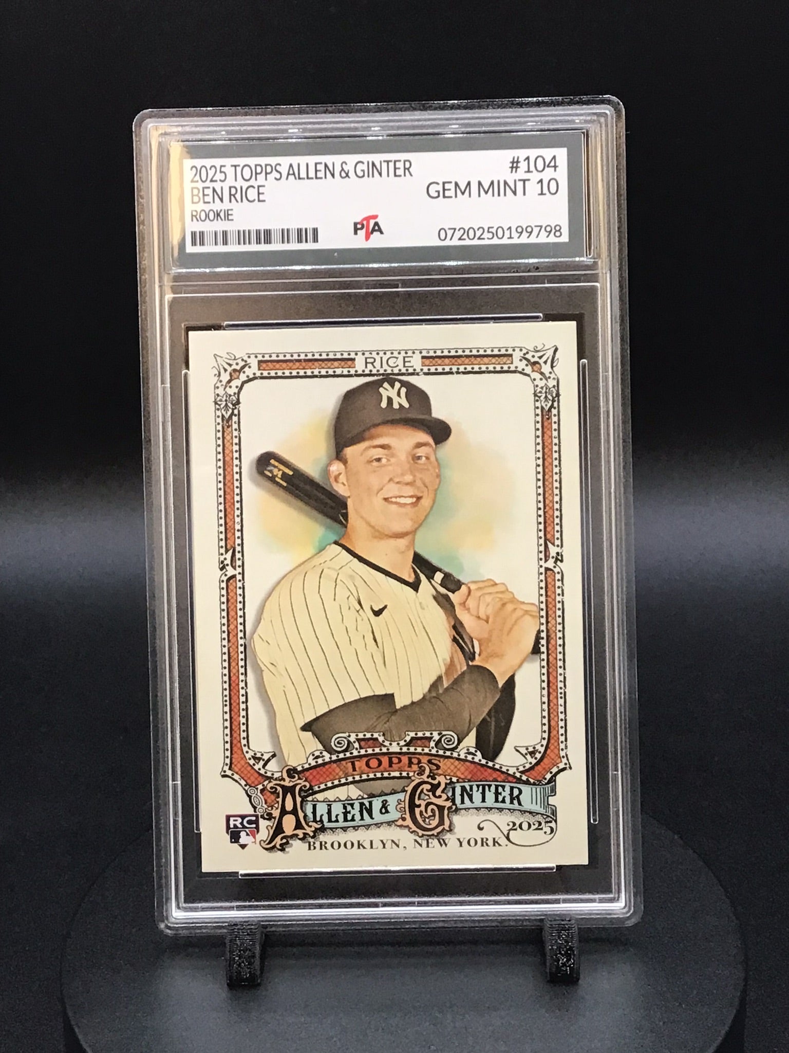 2025 TOPPS Allen & Ginter Ben Rice Rookie GEM MINT PTA 10 🔥
