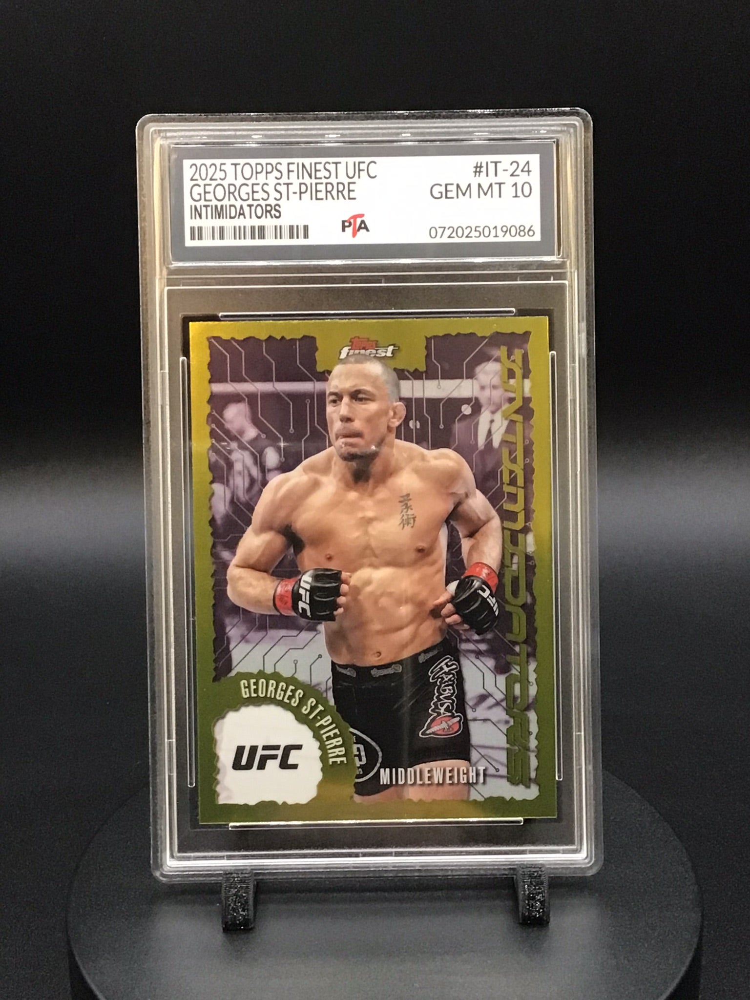 2025 TOPPS Finest UFC Georges St-Pierre "Intimidators" GEM MINT PTA 10 🔥
