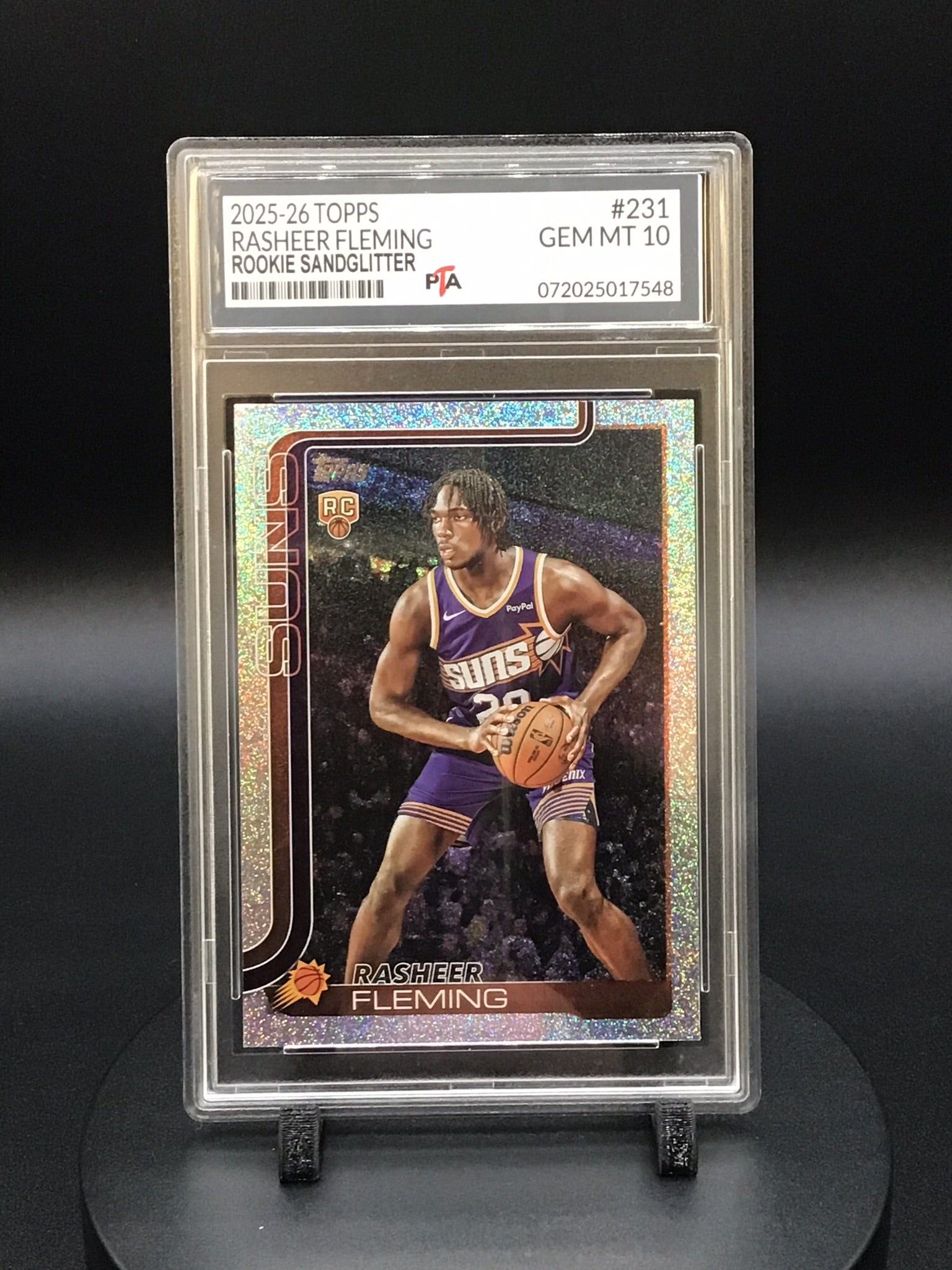 2025-26 TOPPS Rasheer Fleming "Rookie Sandglitter" GEM MINT PTA 10 🔥
