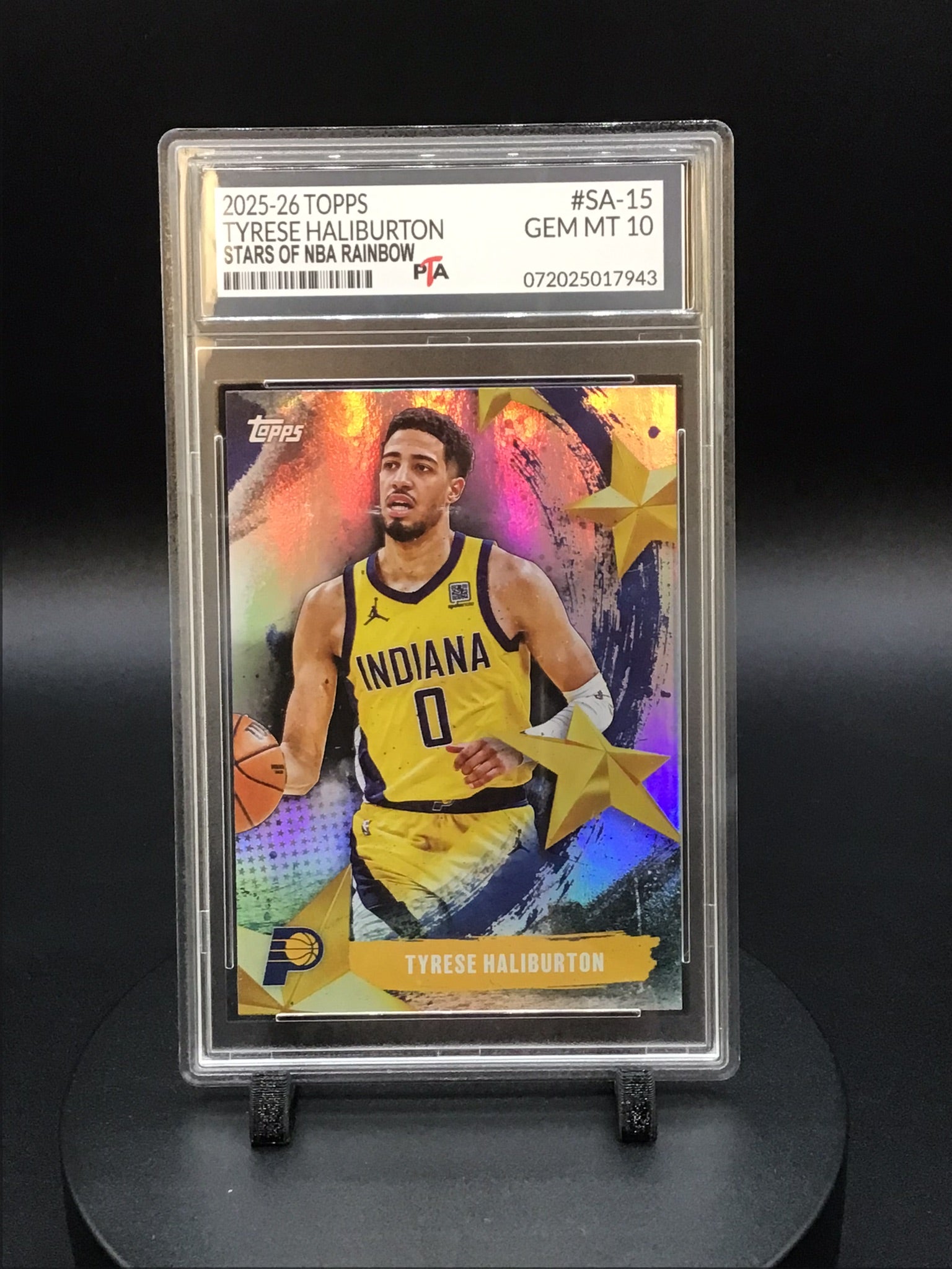 2025-26 TOPPS Tyrese Haliburton "Stars of NBA Rainbow" GEM MINT PTA 10 🔥