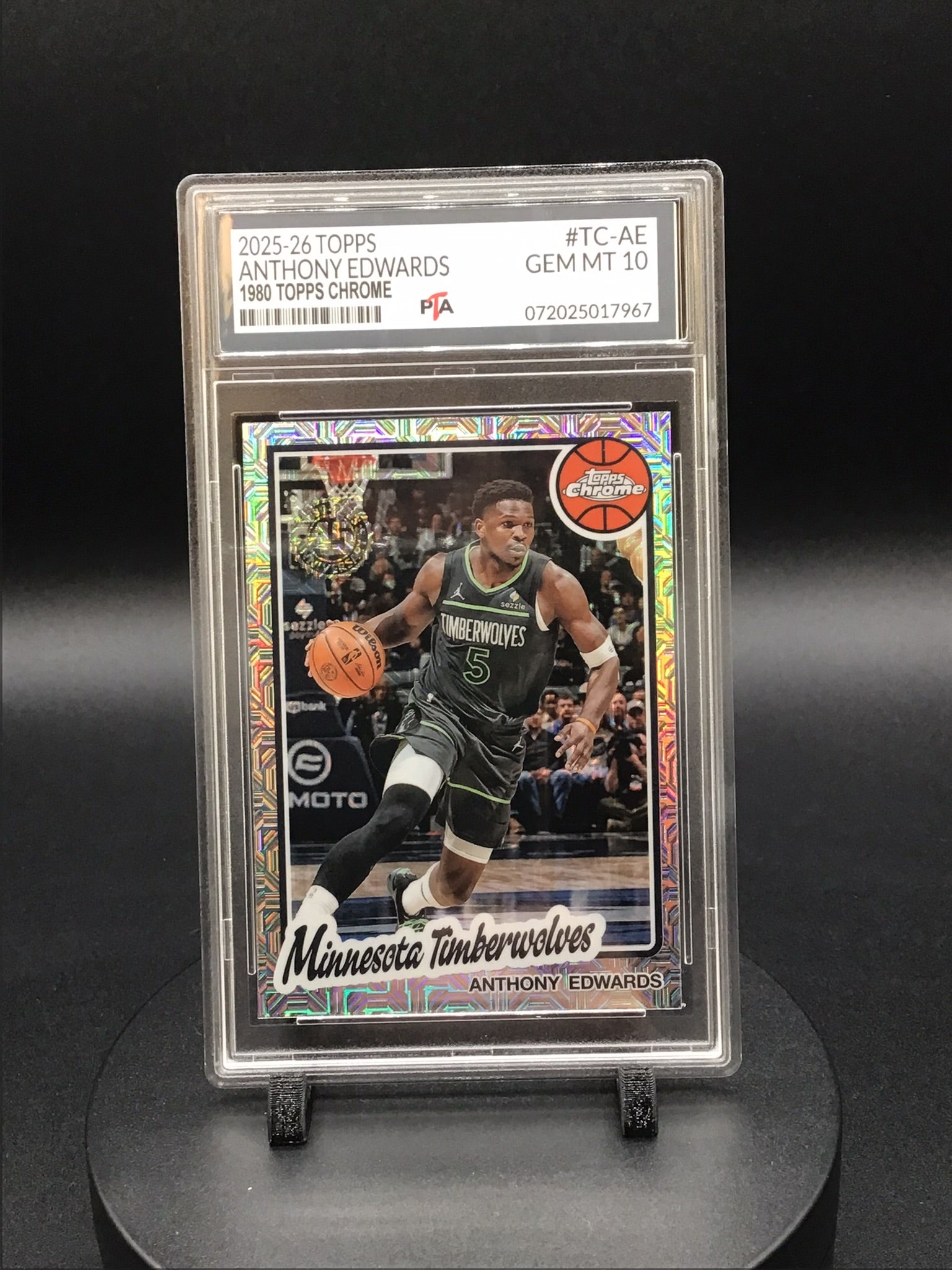 2025-26 TOPPS Anthony Edwards "1980 TOPPS Chrome" GEM MINT PTA 10 🔥