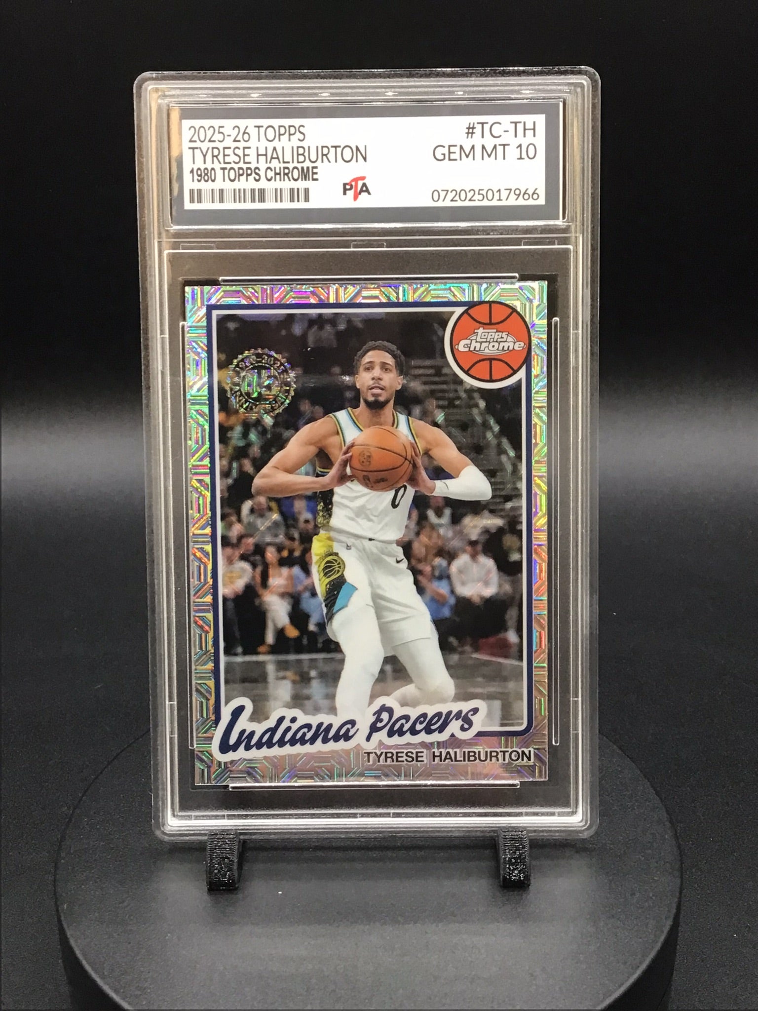 2025-26 TOPPS Tyrese Haliburton "1980 TOPPS Chrome" GEM MINT PTA 10 🔥