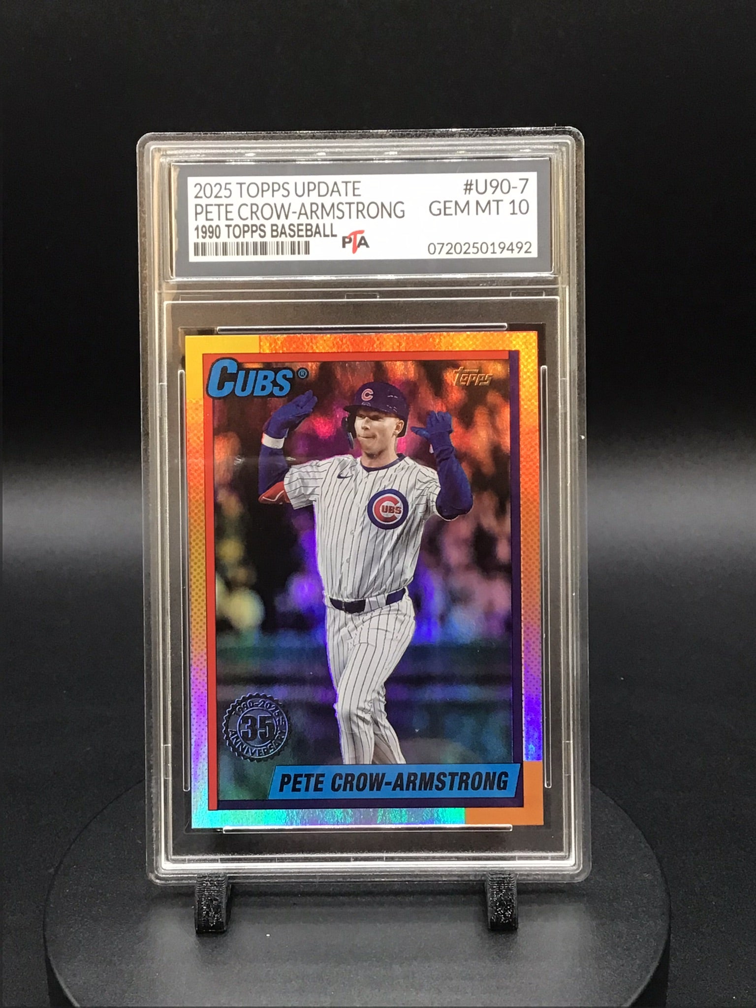 2025 TOPPS Update Pete Crow-Armstrong "1990 TOPPS Baseball" GEM MINT PTA 10 🔥