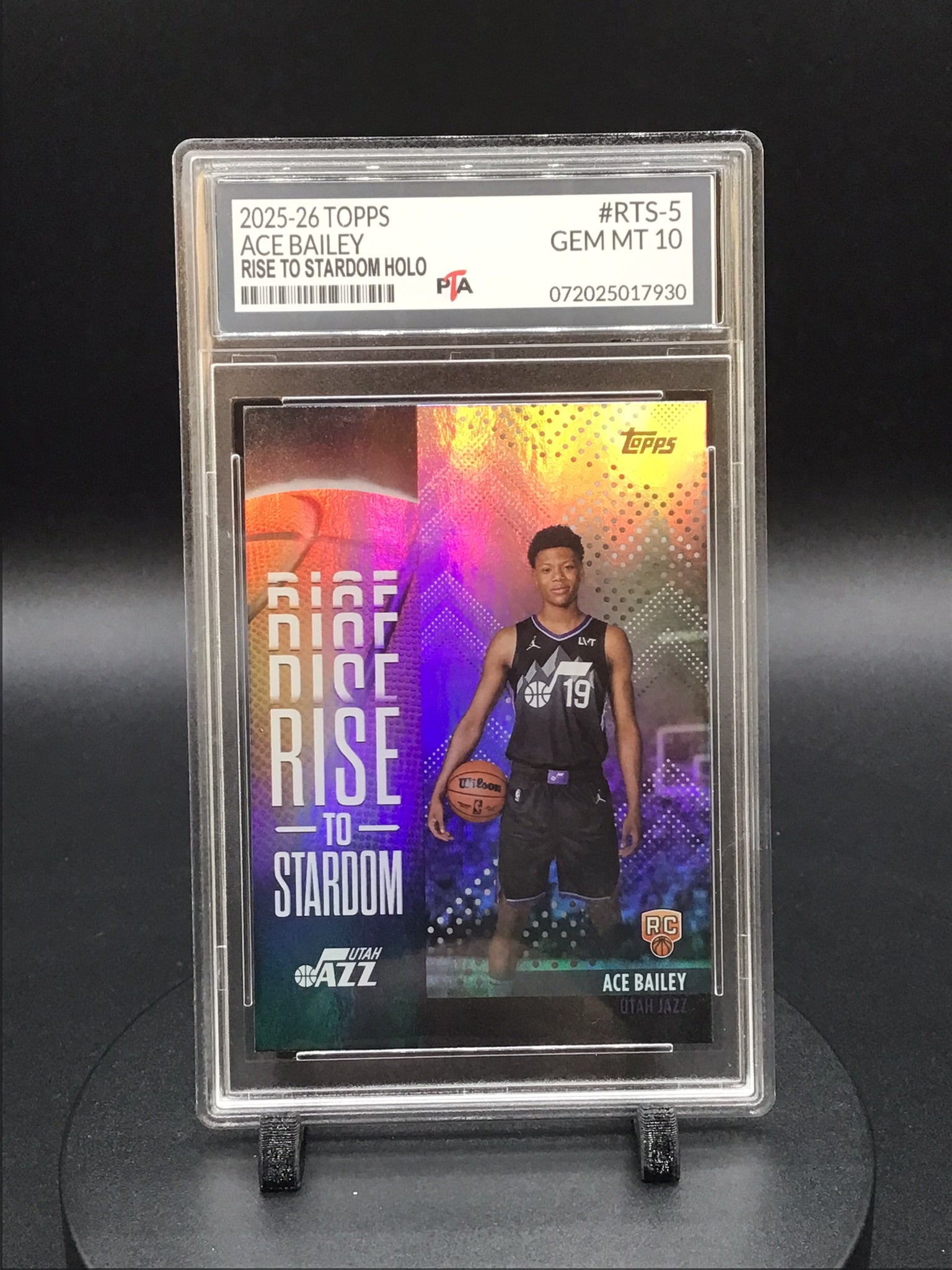 2025-26 TOPPS Ace Bailey "Rise to Stardom Holo" GEM MINT PTA 10 🔥
