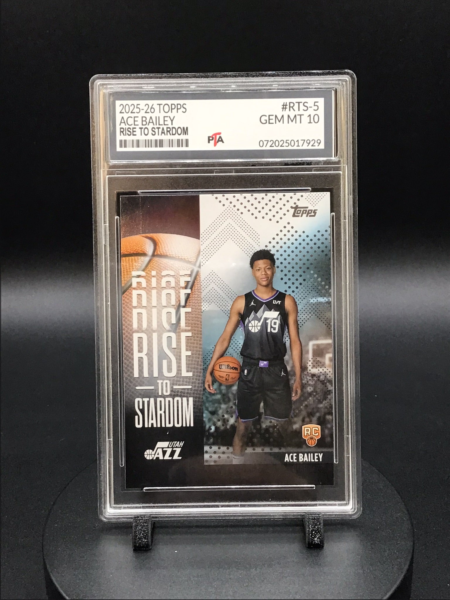 2025-26 TOPPS Ace Bailey "Rise to Stardom" GEM MINT PTA 10 🔥