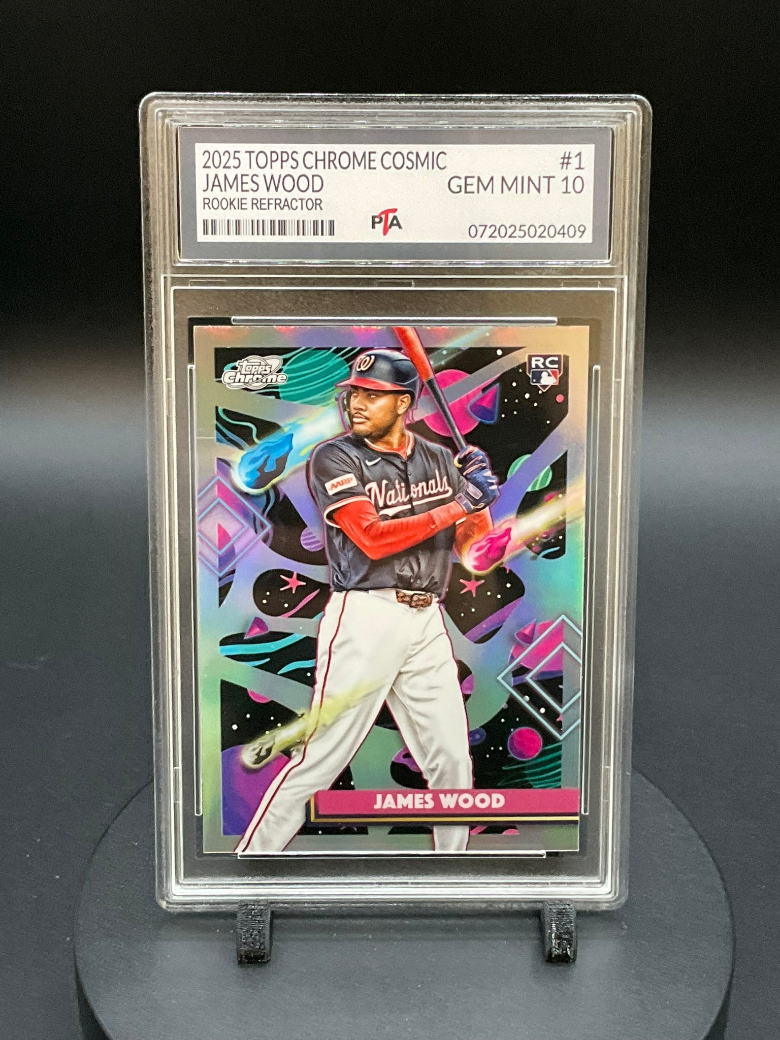 2025 TOPPS Chrome Cosmic James Wood "Rookie Refractor" GEM MINT 🔥