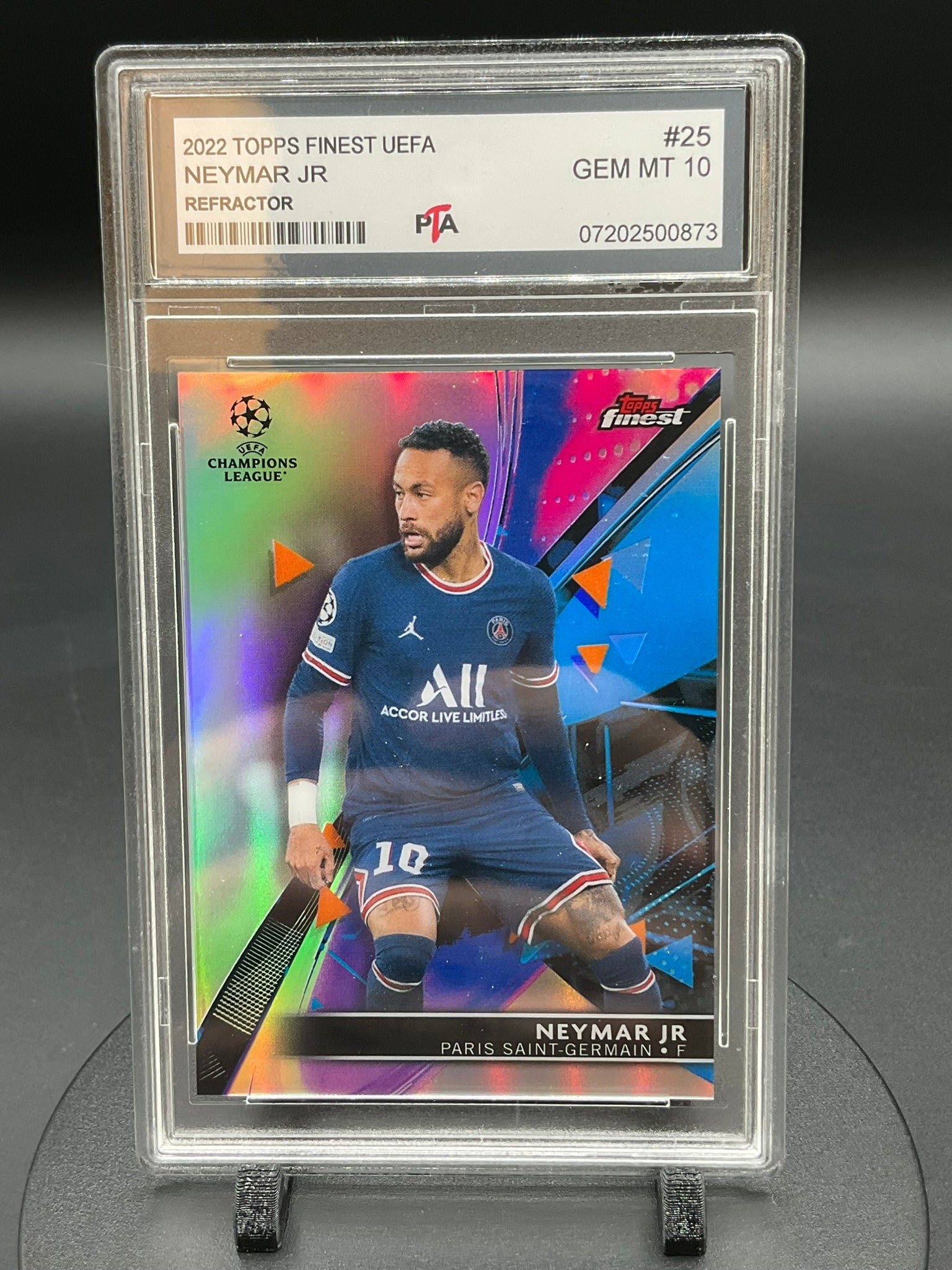 2022 TOPPS Finest UEFA Neymar Jr "Refractor" GEM MINT 🔥