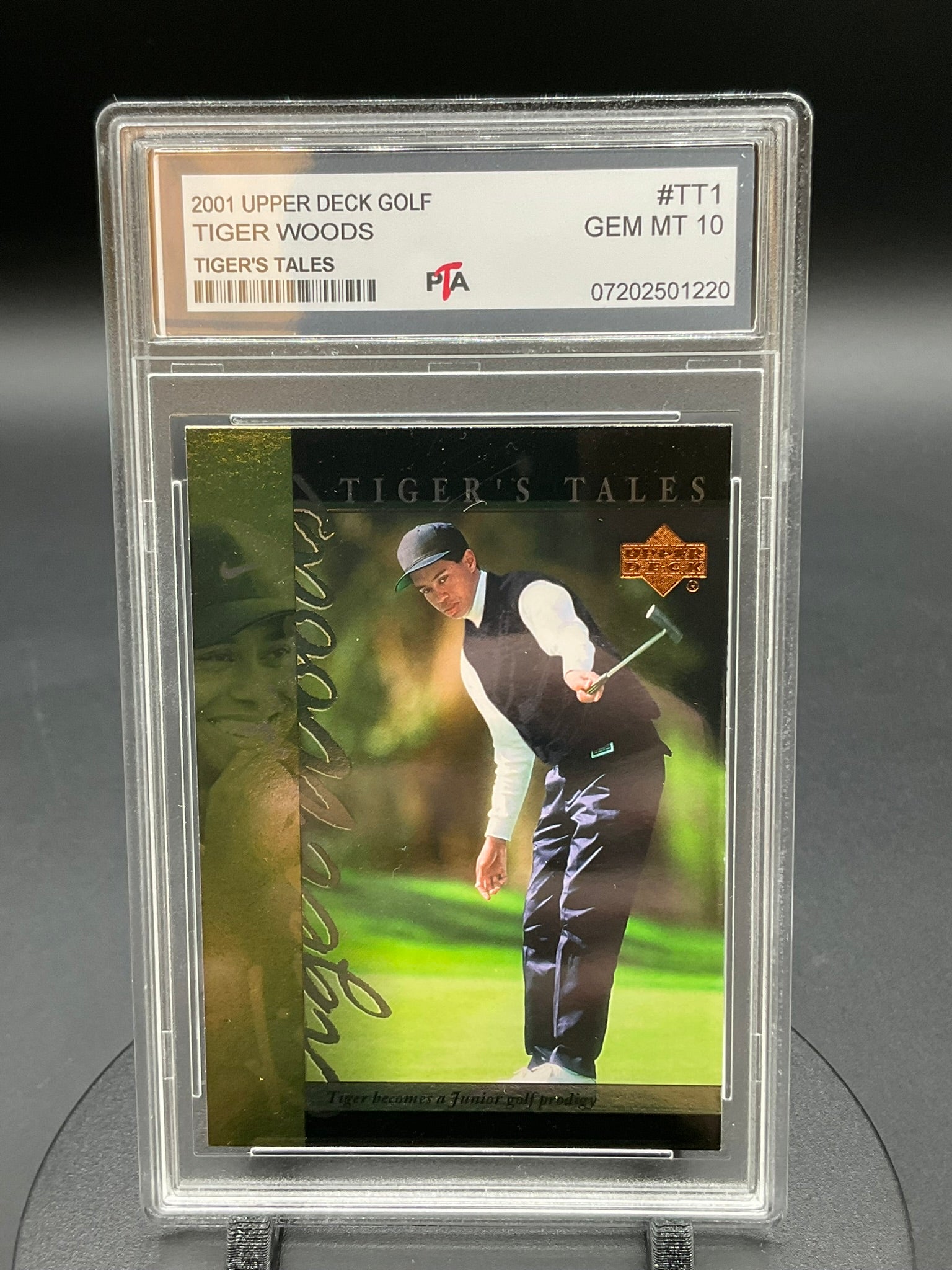 2001 Upper Deck Golf Tiger Woods "Tiger's Tales" #TT1 GEM MINT 🔥