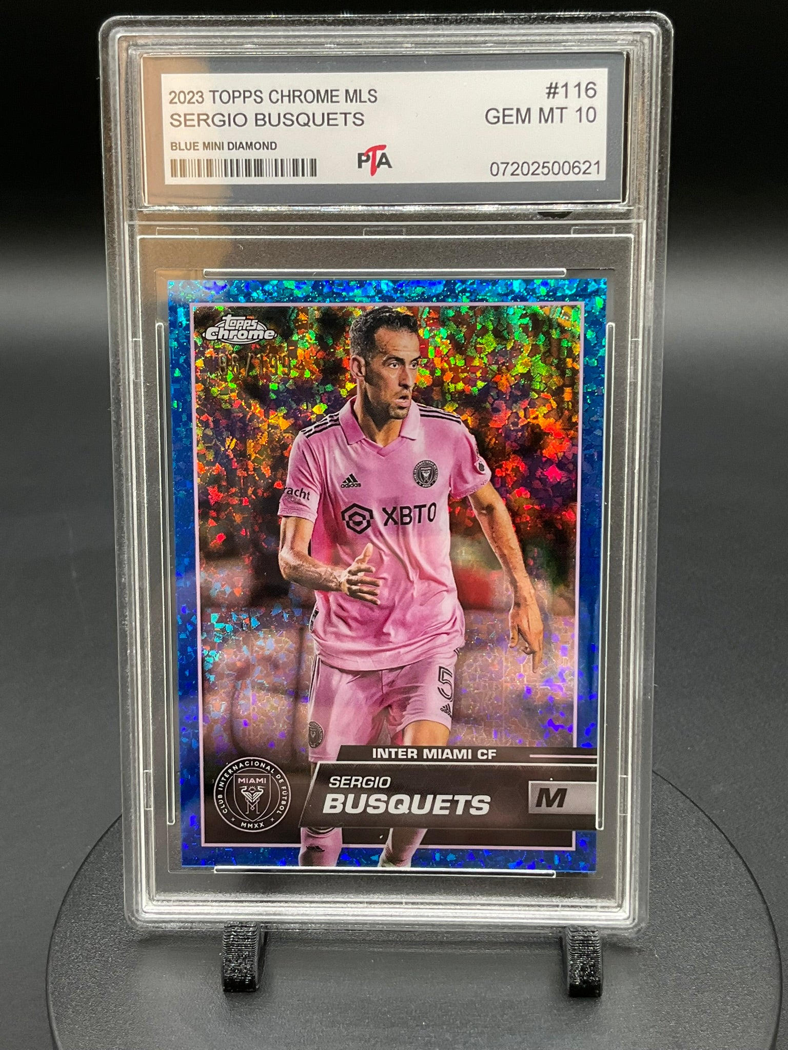 2023 TOPPS Chrome MLS Sergio Busquets "Blue Mini Diamond" GEM MINT 🔥