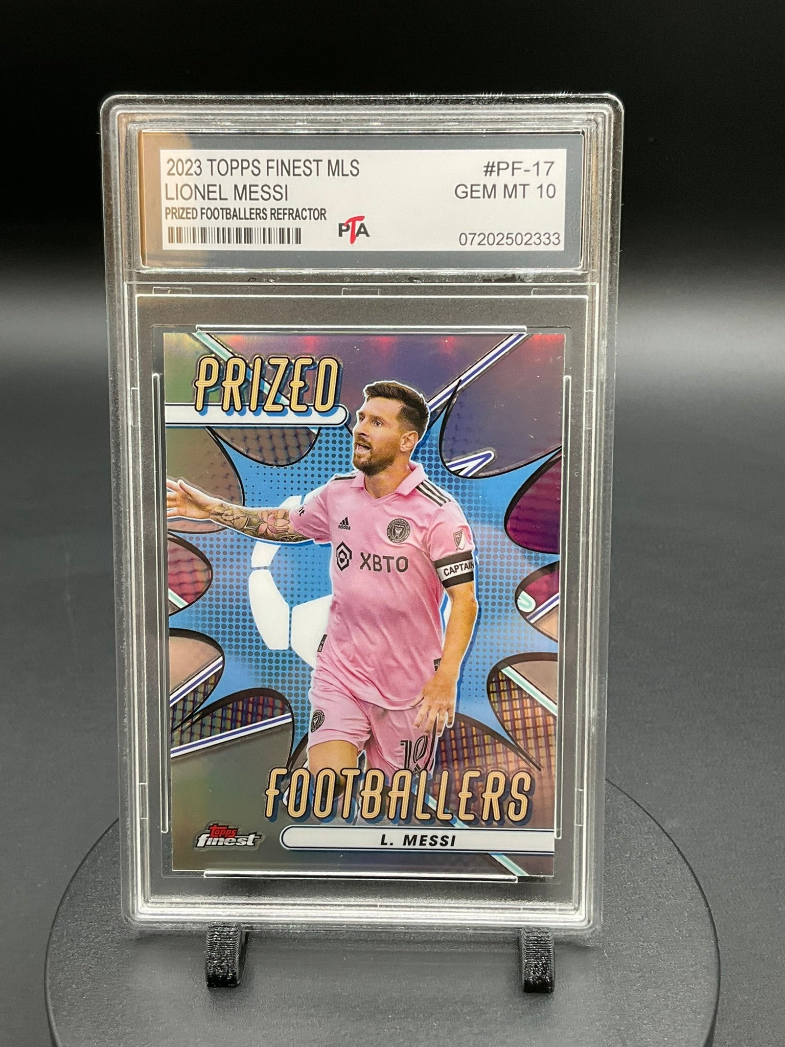 2023 TOPPS Finest MLS Lionel Messi "Prized Footballers Refractor" GEM MINT 🔥