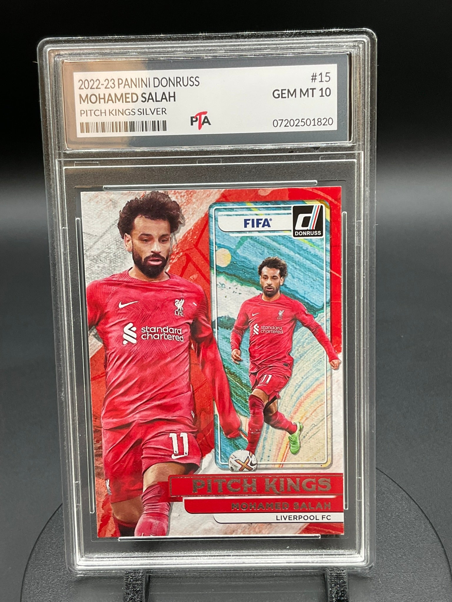 2022-23 Panini Donruss Mohamed Salah "Pitch Kings Silver" GEM MINT 🔥