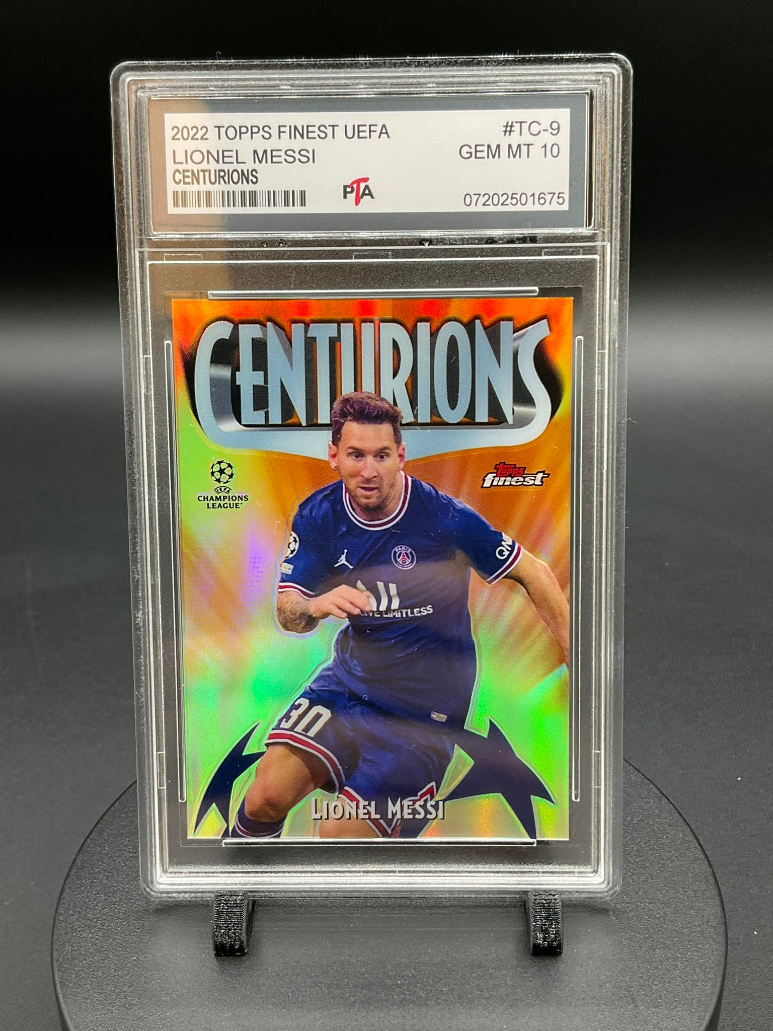 2022 TOPPS Finest UEFA Lionel Messi "Centurions" GEM MINT 🔥