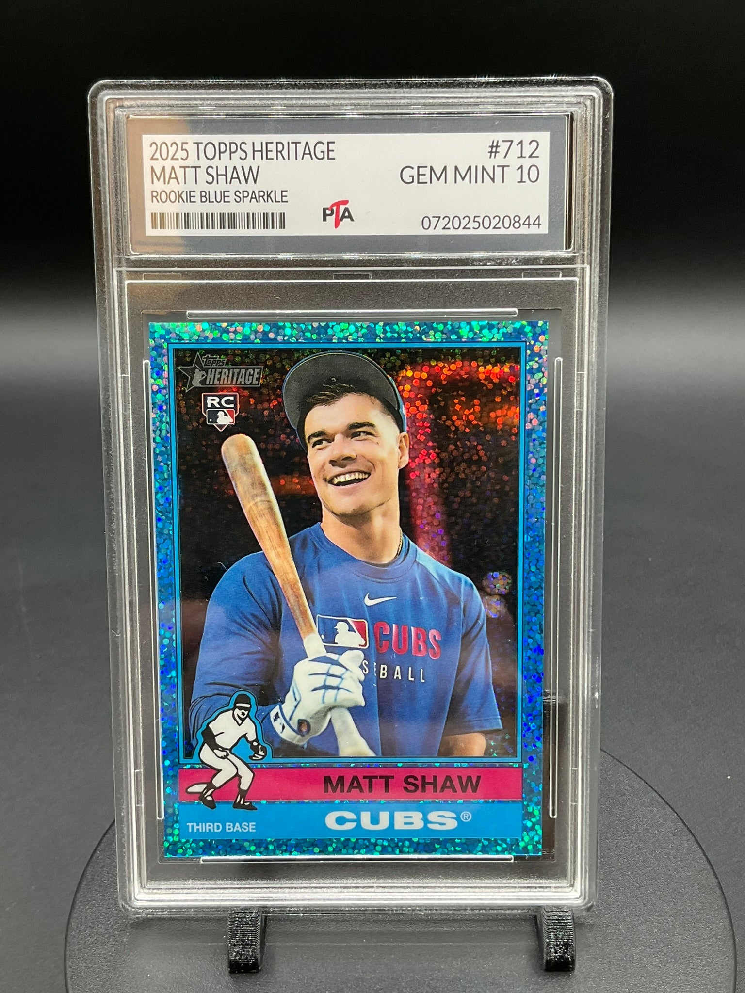2025 TOPPS Heritage Matt Shaw "Rookie Blue Sparkle" GEM MINT 🔥