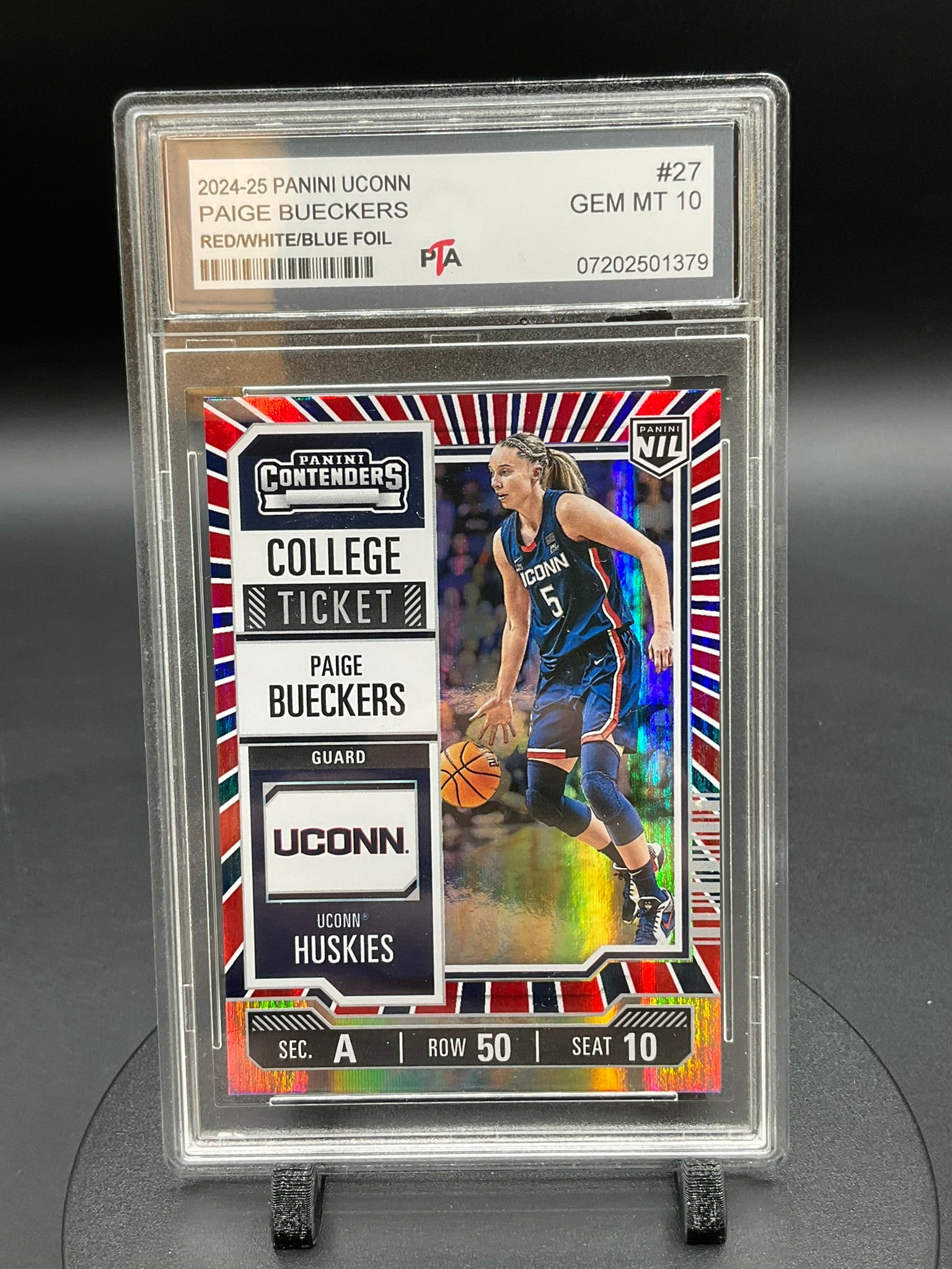 2024-25 Panini UConn Paige Bueckers "Red/White/Blue Foil" GEM MINT 🔥